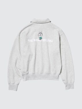 GRAY UNIQLO Pop-mart Monster Half-Zip Sweatshirt